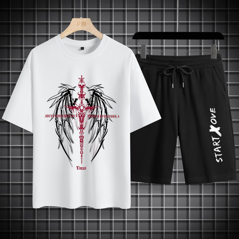 Summer Clothing Drip - 1pcs Men's t-shirt Sets 2026 Spring/Summer