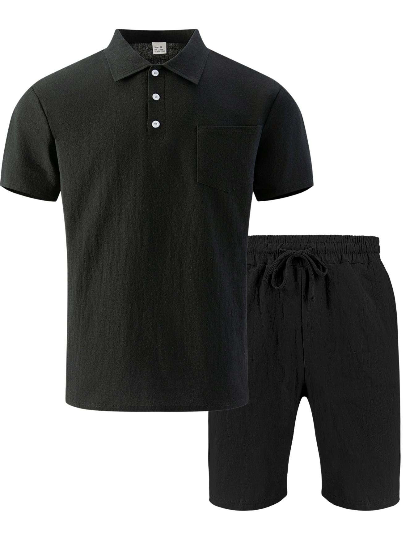 Linen Shorts Men - Men's Textured Linen Polo Short Sleeve