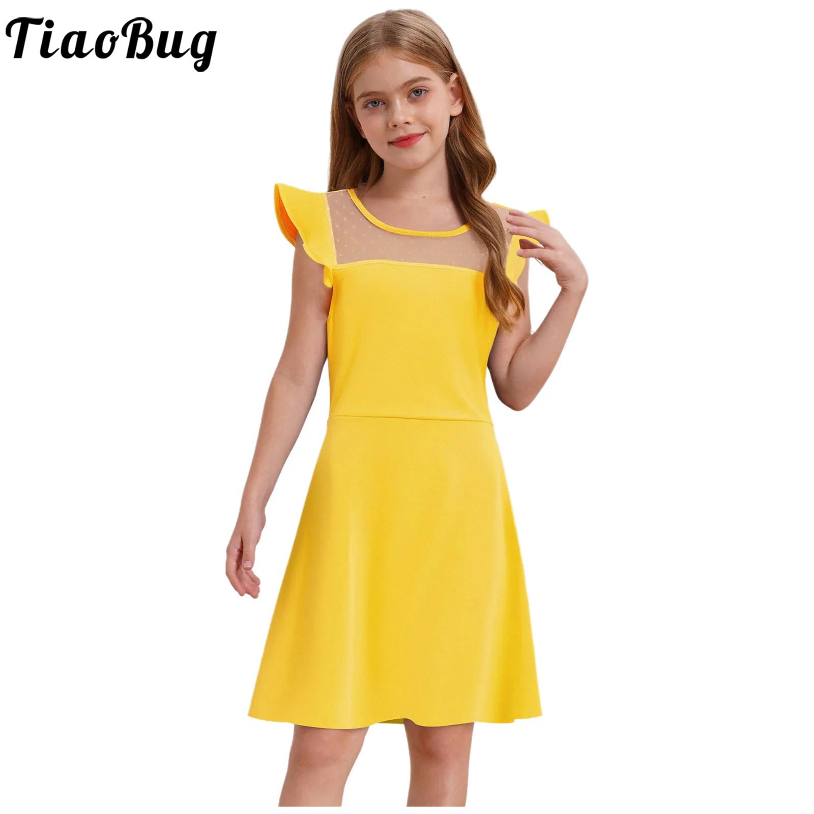 Summer Clothing For Teen Girls - Teen Girls Summer Dress Ruffle Sleeves