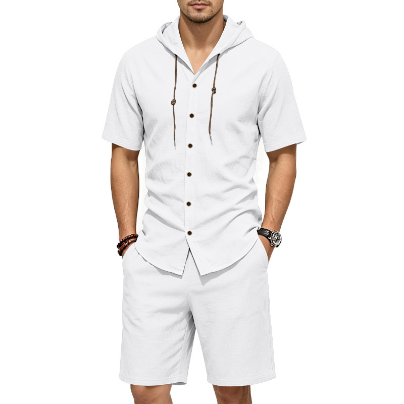 Linen Shorts Men - Mens Summer Linen Two Piece Set