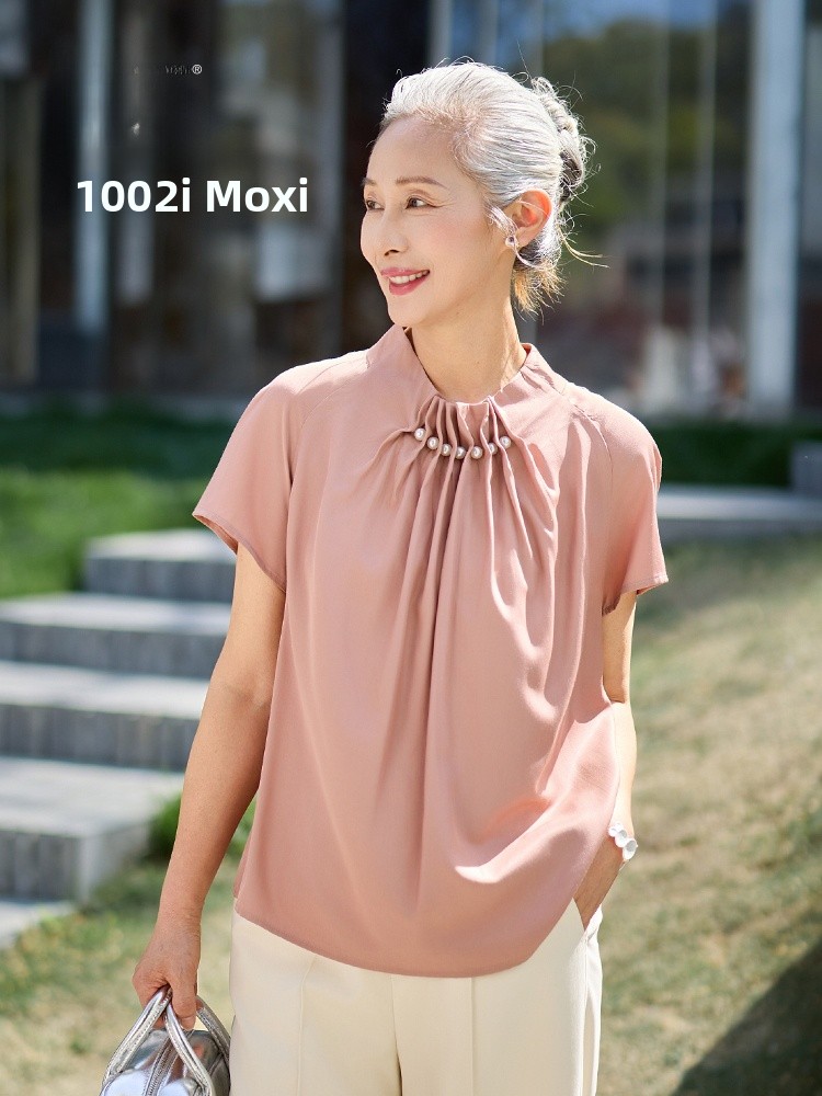 Summer Clothing Women Over 50 - Muzhi Fashionable Short Sleeve Thin T-Shirt