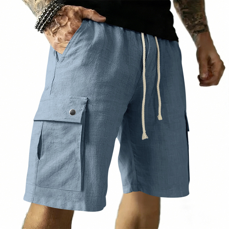 European and American Multi-Po - Linen Shorts Men review and price