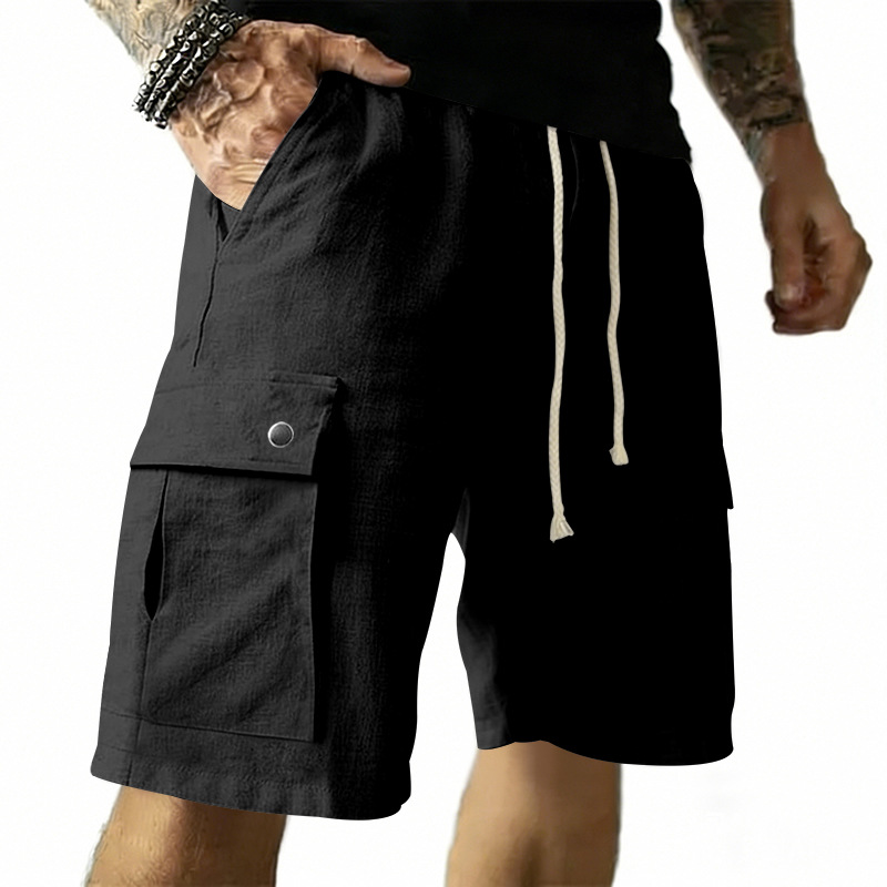 European and American Multi-Po - Linen Shorts Men review and price