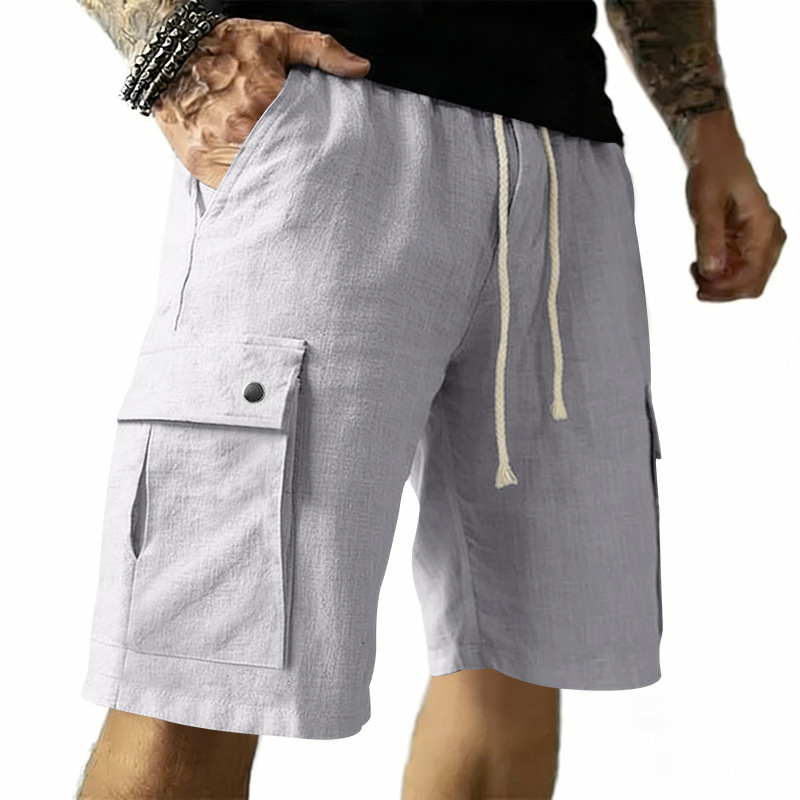 European and American Multi-Po - Linen Shorts Men review and price