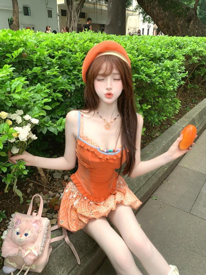 Summer New Orange Dopamine Swe - Summer Clothing Kids review and price