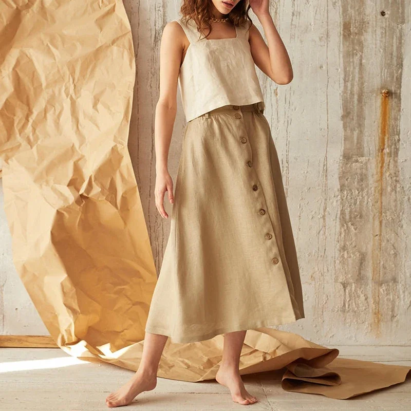Vintage Cotton Linen Women Tan - Summer De Clothing review and price