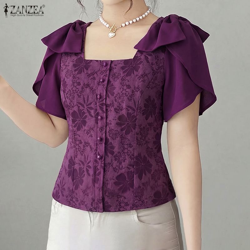 ZANZEA Woman Elegant Floral Ja - Summer De Clothing review and price