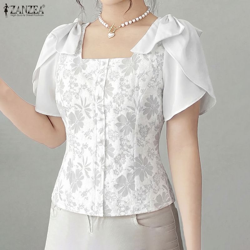 ZANZEA Woman Elegant Floral Ja - Summer De Clothing review and price