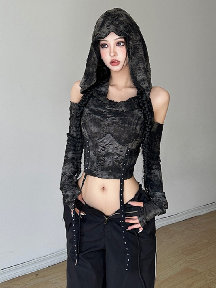 Hooded Y2k Top For Women Cloth - Summer De Clothing review and price