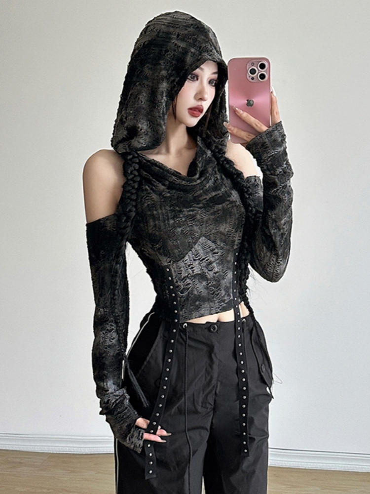 Hooded Y2k Top For Women Cloth - Summer De Clothing review and price