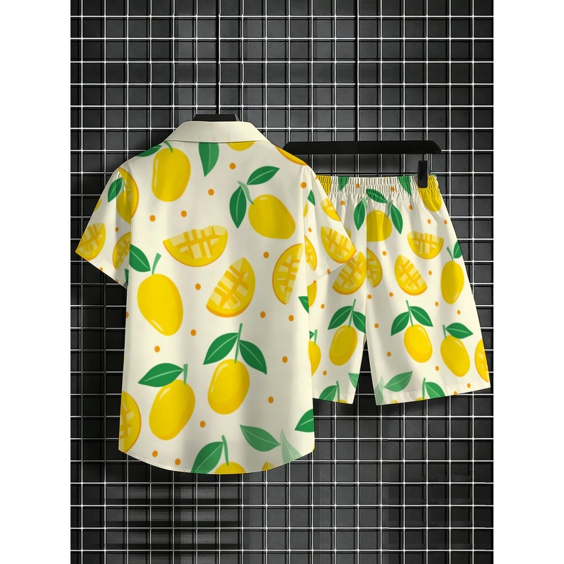 Men Linen Print Short Sleeve S - Linen Shorts Men review and price