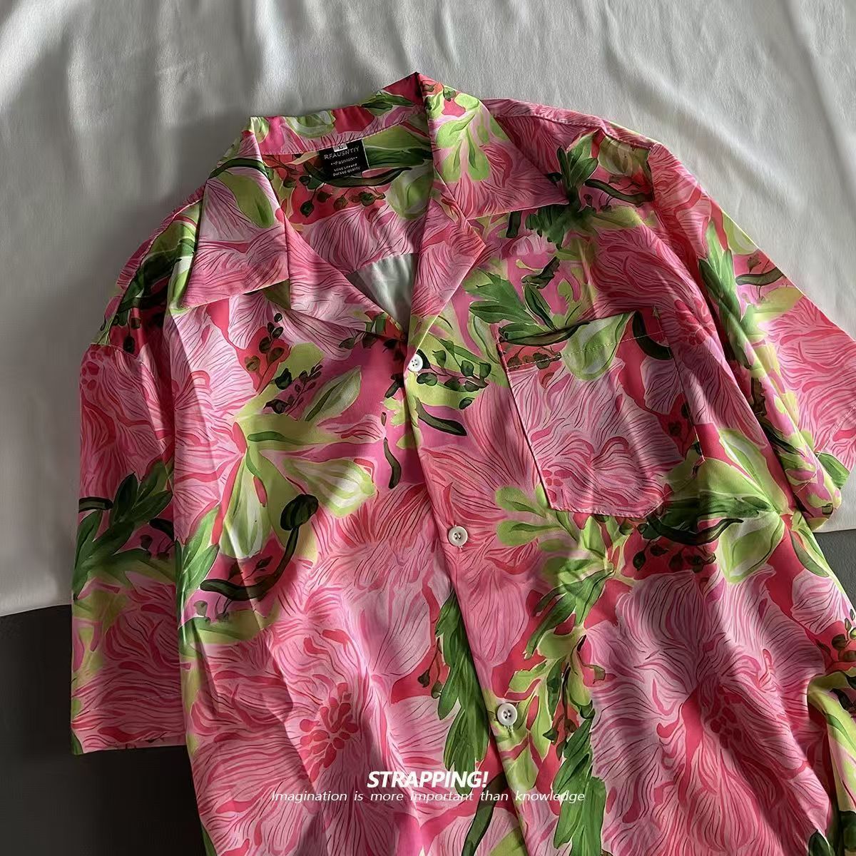 Pink Graffiti Floral Cuban Col - Summer Clothing Men 2025 review and price