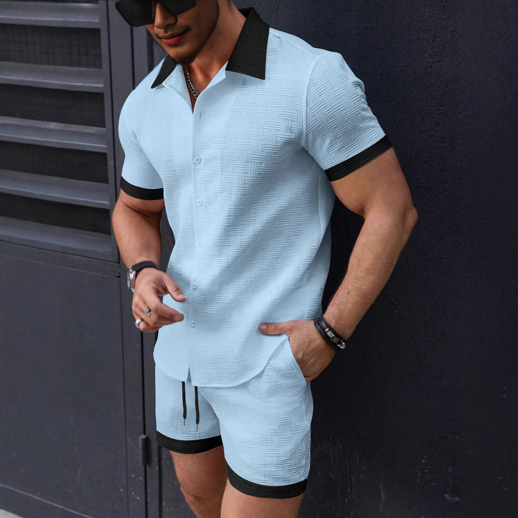 Matching Sets Trend Men Suit   - Linen Shorts Men review and price