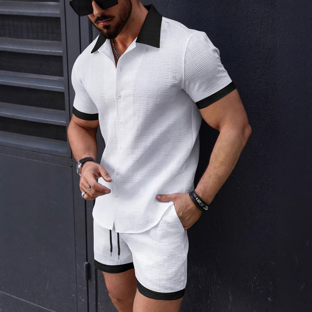 Matching Sets Trend Men Suit   - Linen Shorts Men review and price