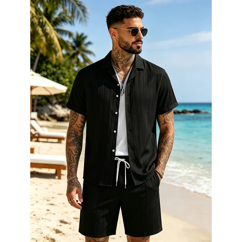 2Men's Summer Casual Suit Set， - Summer Knit Clothing review and price