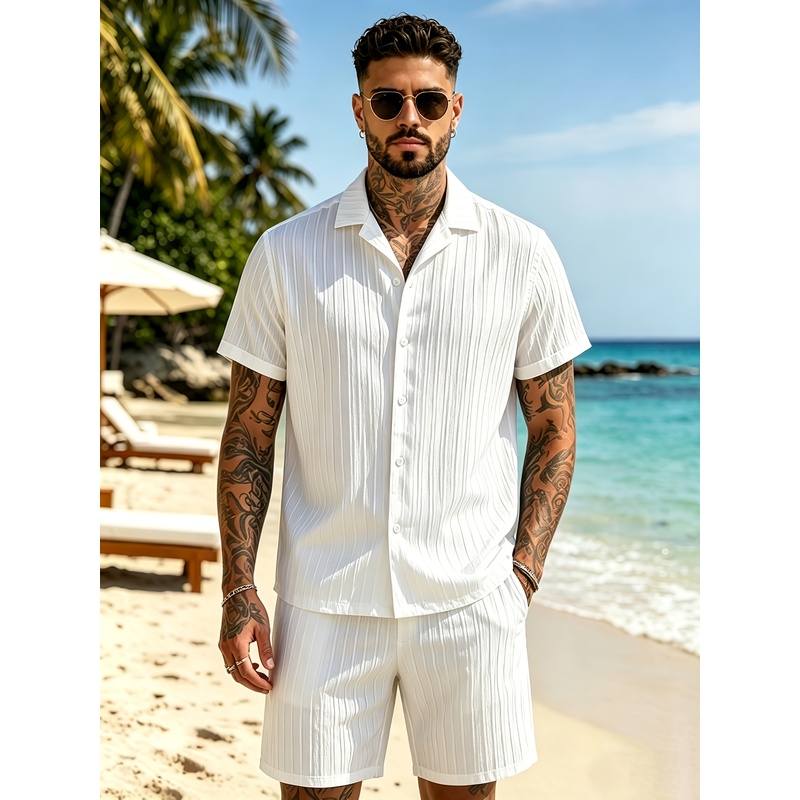 2Men's Summer Casual Suit Set， - Summer Knit Clothing review and price