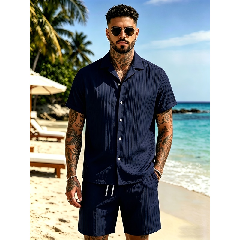 2Men's Summer Casual Suit Set， - Summer Knit Clothing review and price