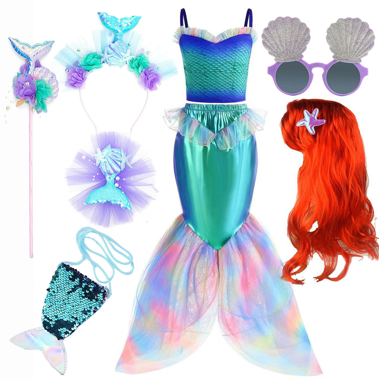 Disney Mermaid Dress Up Costum - Summer Clothing Kids review and price