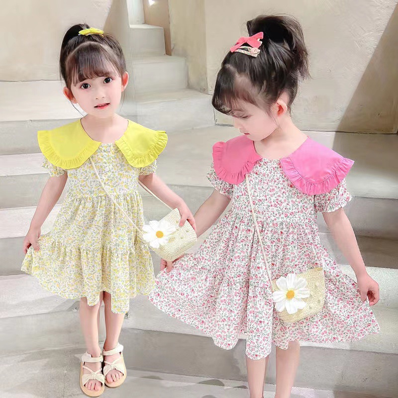 2PCS Summer Yellow Floral Chil - Summer Clothing For Teen Girls review and price