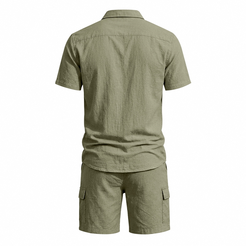Men Summer American Linen Two  - Summer Clothing Sets review and price