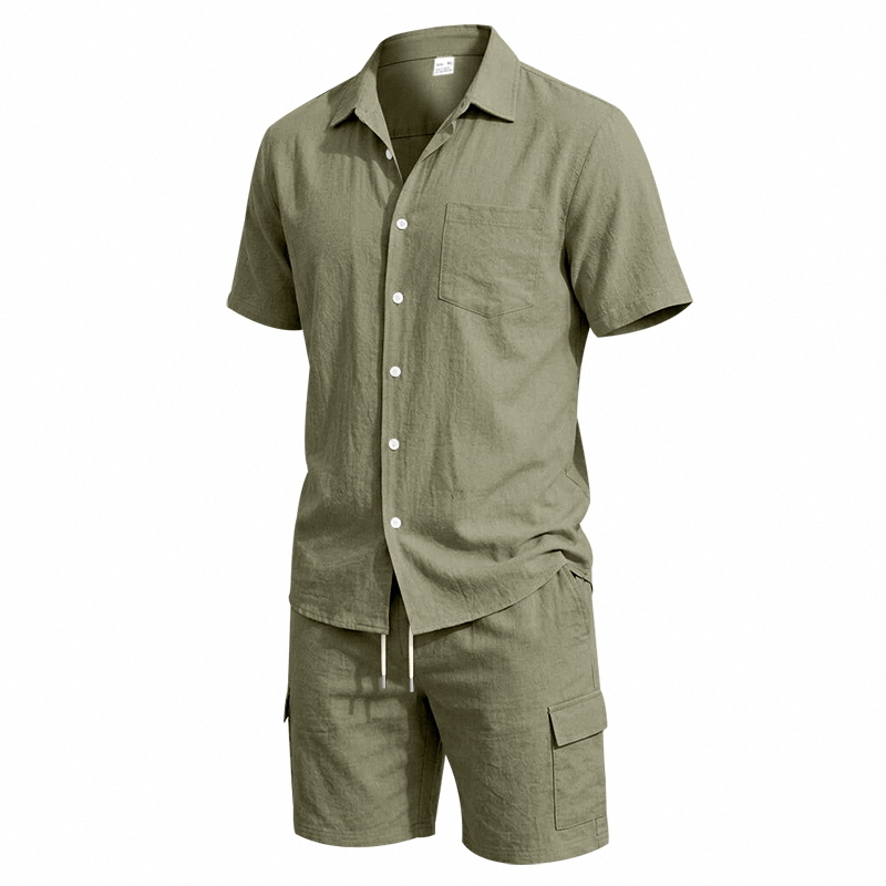 Men Summer American Linen Two  - Summer Clothing Sets review and price