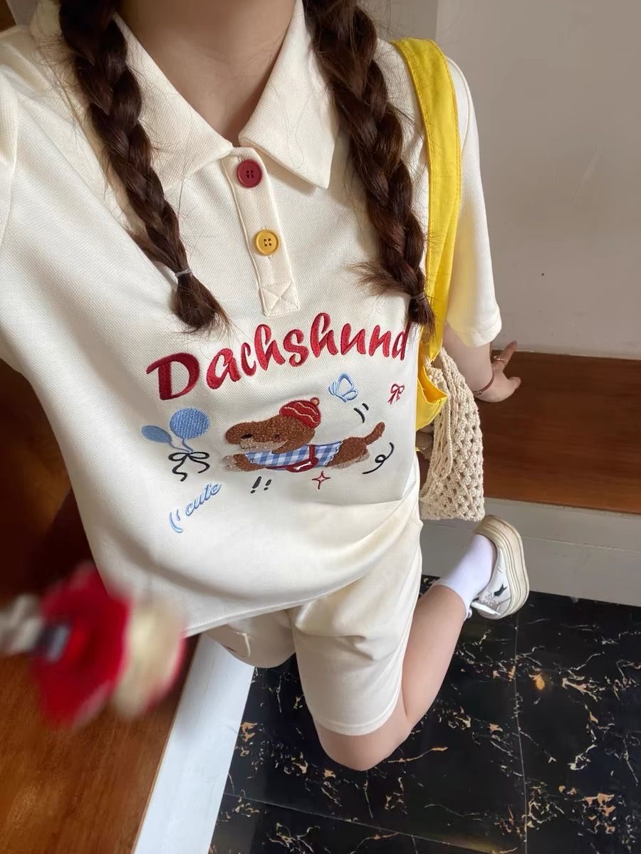 Kawaii Embroidery Dog Japan St - Summer Clothing Japan review and price