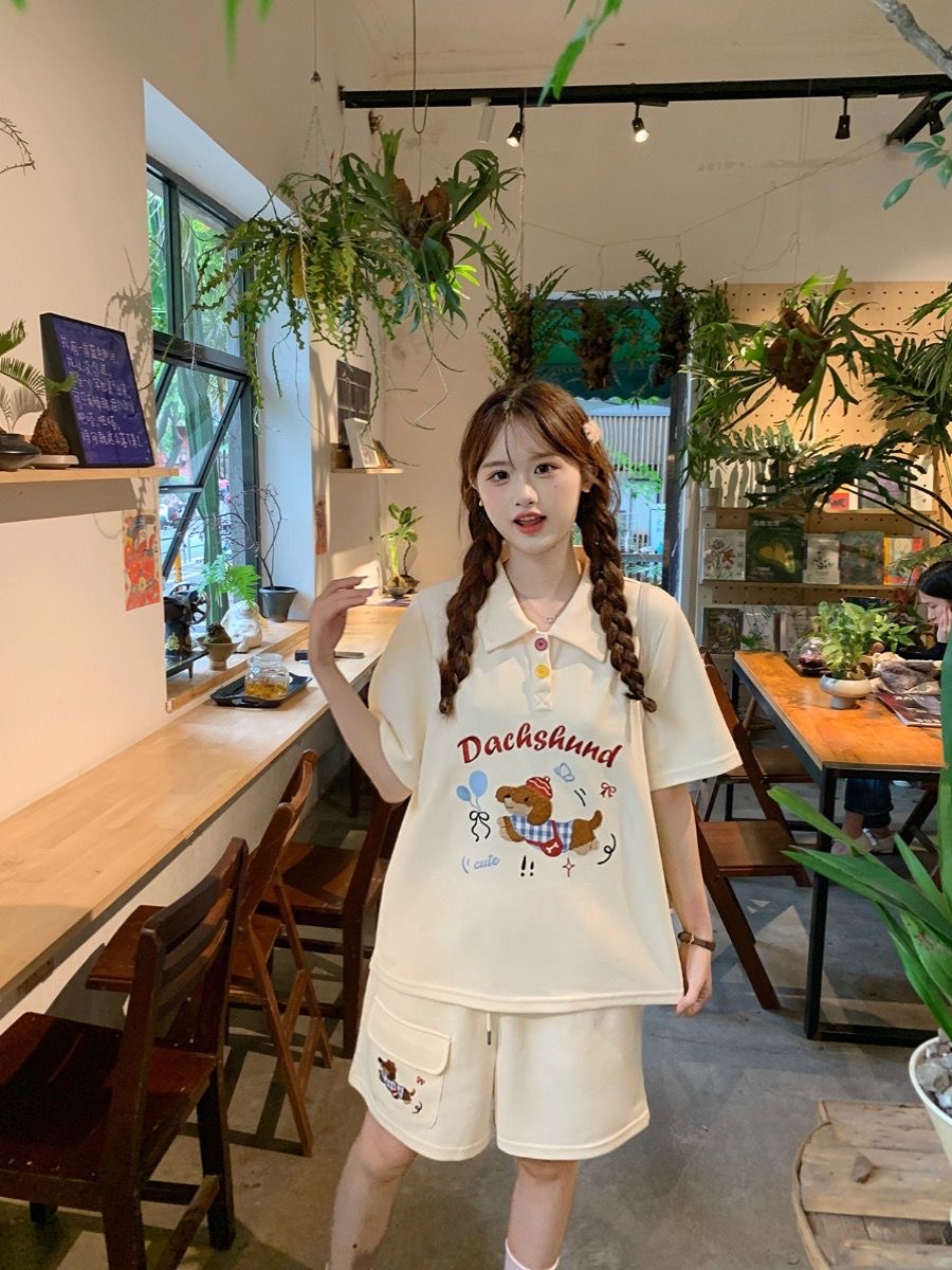 Kawaii Embroidery Dog Japan St - Summer Clothing Japan review and price